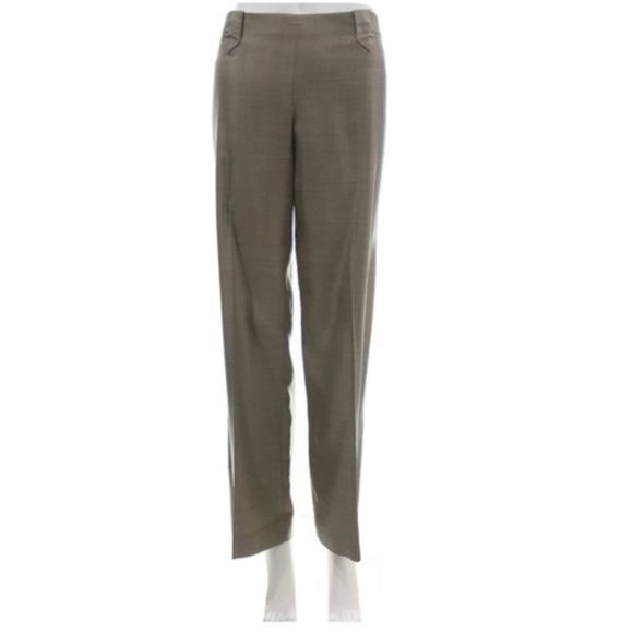 ARMANI COLLEZIONI Tan Silk Blend Straight Pants Size 10